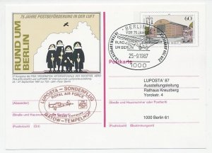 Postal stationery / Postmark Germany / Berlin 1987 Airplane - Airmail - RAF