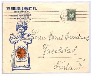 NORWAY Use USA FLOUR Advert Cover Illustrated 1910 Finland Jacobstad YX402