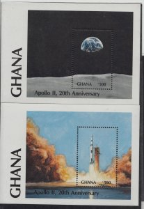 Ghana Sc 1162-3 NH Souvenir Sheets of 1989 - Space 