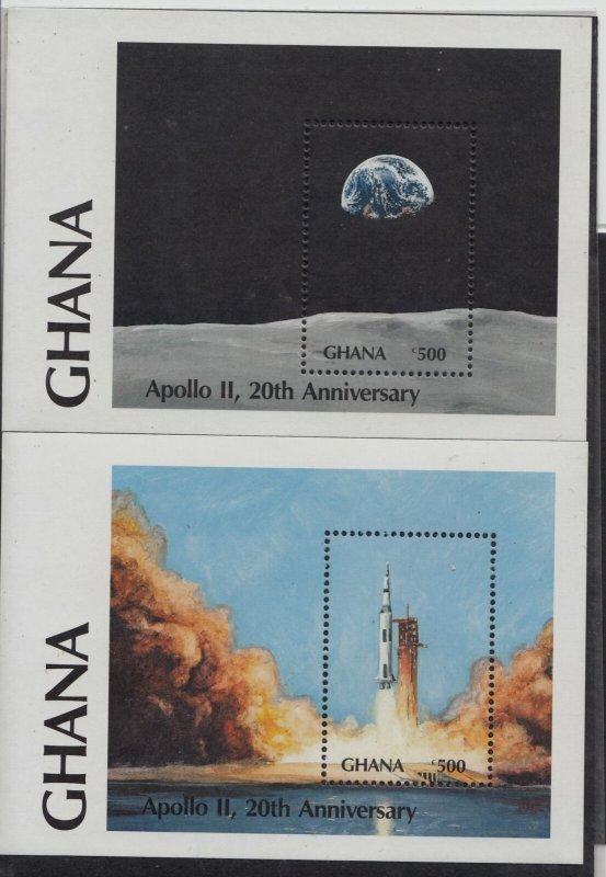 Ghana Sc 1162-3 NH Souvenir Sheets of 1989 - Space