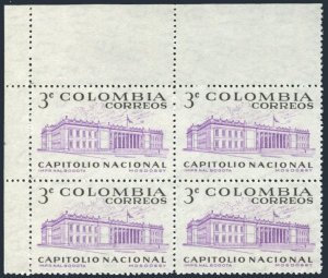 Colombia 705 block/4, MNH. Michel 857. Capitol Bogota, 1959.