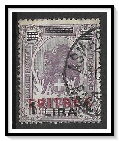 Eritrea #87 Lion Red Overprint Used