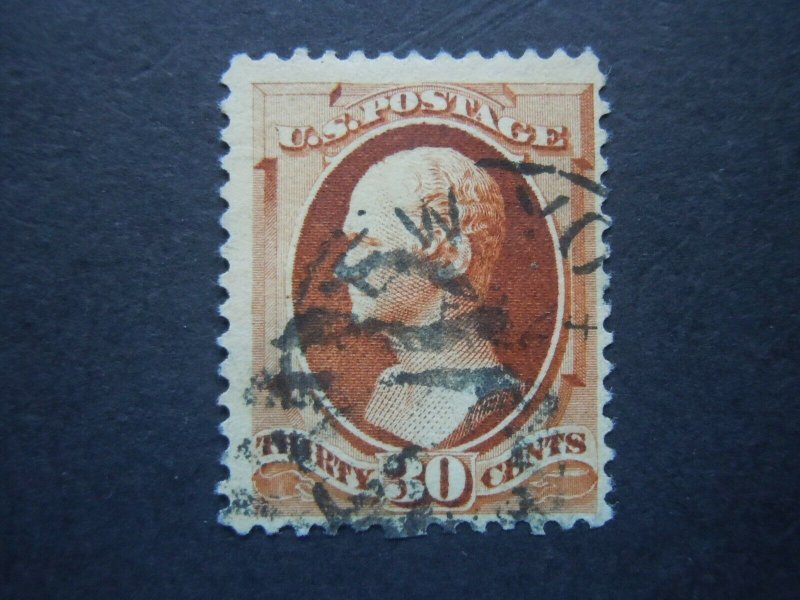 1888 #217 30c Hamilton Perf 12 Used  F/VF CV $100 Includes New Mount