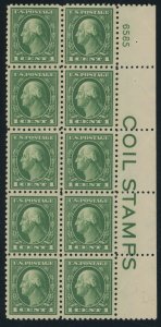 USA 424 - Imprint block of 10 - F/VF Mint hinged (top 2 are hinged) - Cat $175