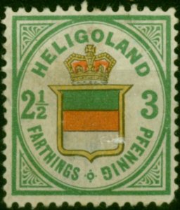 Heligoland 1876 3pf (5/8d) Pale Green Red & Yellow SG12 Fine Unused