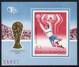 Rumania 1978 World Cup Football Argentina 10L imperf m/sh...