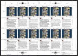 UN Vienna #139-140 S6 & S10 Declaration of Human Rights. Two full sheets. MNH