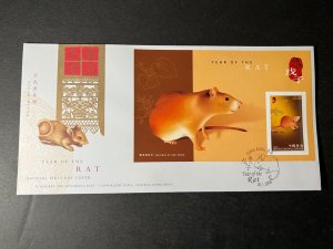 2008 Hong Kong First Day Cover FDC Stamp Sheetlet Lunar New Year of the Rat 5