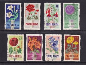 Romania #1623-1630  cancelled 1964 garden flowers