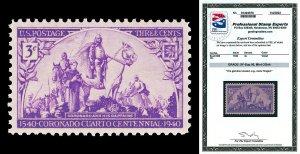 Scott 898 1940 3c Coronado Exp. Issue Mint Graded XF-Sup 95 NH with PSE CERT! 