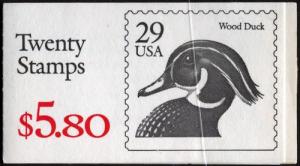 US Scott # 2484a  BK174 29¢ Wood Duck Black Booklet