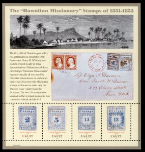 US #3694 FULL SHEET, Hawaiian Missionary's, VF/XF mint never hinged,  super f...