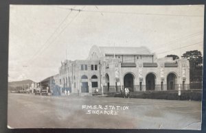 1935 Singapore Straits Settlements Real Picture Postcard Cover FMSR Station 