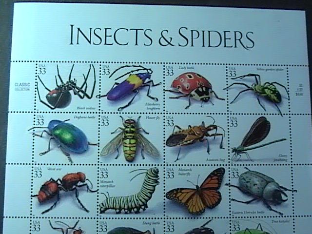 U.S.# 3351-MINT/NEVER HINGED--PANE OF 20---INSECTS & SPIDERS----1999