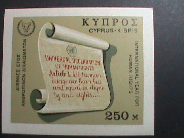 ​CYPRUS-1968 SC# 313 INTERNATIONAL YEAR OF THE HUMAN RIGHT IMPERF:-MNH-S/S VF