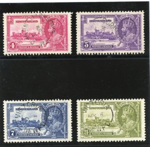 Newfoundland 1935 KGV Silver Jubilee set complete VFU. SG 250-253. Sc 226-229.