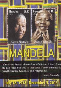 NIUAFO'OU - 2014 - Nelson Mandela - Perf 2v Sheet - M N H