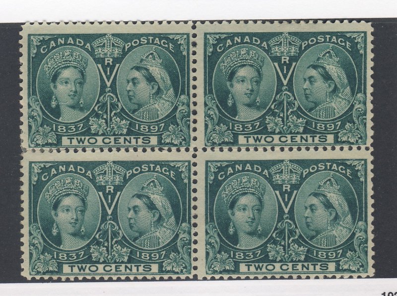 4x Canada Stamps Block of 4x Jubilees #52-2c Mint no gum Fine GV= $48.00