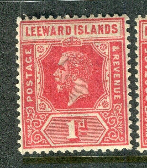 LEEWARD ISLANDS; 1921 early GV issue fine Mint hinged 1d. value, 