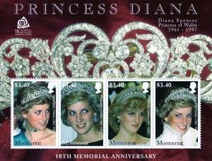 Montserrat 2007 PRINCESS DIANA 10th. Memorial Sheet Perforated Mint (NH)