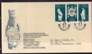 British Antarctic Territory 71a-71c Typed FDC