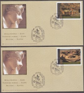 UNITED NATIONS Sc #368-9 FDC VIENNA ISSUE - EGYPTIAN WORLD HERITAGE