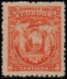 Ecuador 59 - Mint-H - 20c New Coat of Arms / UPU (Wmk 117) (1896) (cv $1.40)