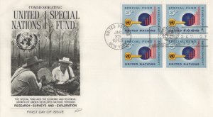 ZAYIX United Nations FDC Special Nations Fund block Fleetwood cachet 031823-SM98