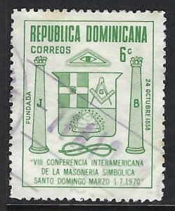 Dominican Republic 672 VFU MASONIC Y895-6