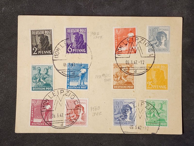 Germany Deutsche Post LEIPZIG stamps set REICH postcard special cancels HI CV $$