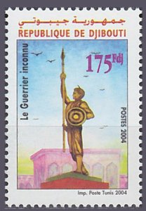 DJIBOUTI 2004 Scott 832 Michel 795 GUERRIER INCONNU UNKNOWN WARRIOR SOLDIER MNH