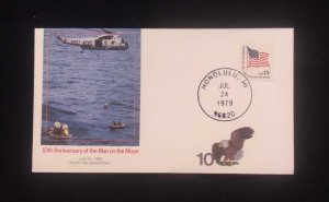 C) 1979. UNITED STATES. FDC. TENTH ANNIVERSARY OF THE MAN ON THE MOON