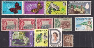 Dominica Selection of 14  nice  stamps ( D978 )