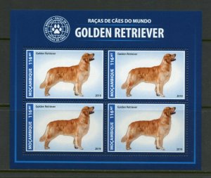 MOZAMBIQUE 2019 DOGS OF THE WORLD GOLDEN RETRIEVER SHEET MINT NH