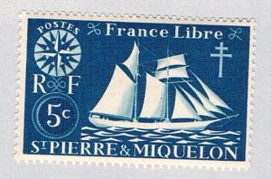 St Pierre and Miquelon 300 MNH St. Malo Fishing Schooner 2 1942 (BP79307)