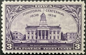 Scott #838 1939 3¢ Iowa Territorial Centennial MNH OG XF