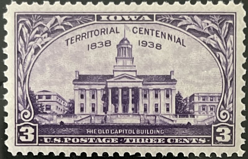 Scott #838 1939 3¢ Iowa Territorial Centennial MNH OG XF