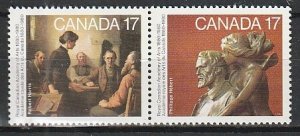 1980 Canada - Sc 850a - MNH VF - 1 pair - Academy of Arts - Harris/Hebert