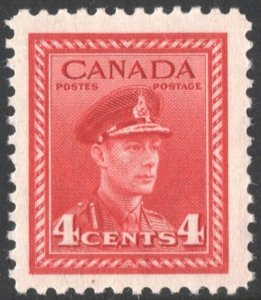 Canada SC#254 4¢ King George VI: Military Uniform (1943) MNH