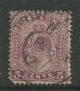 Ceylon #197 Used  1908  Single 5c Stamp