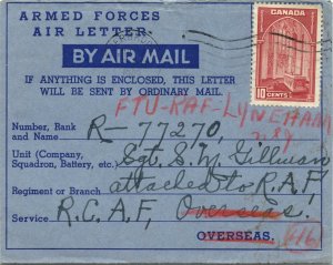 RARE Early use air letter 1942 Censored special #116 Military > INDIA Canada
