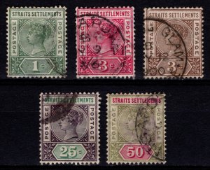 Straits Settlements 1892-99 Victoria Definitive, Part Set [Used]