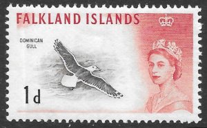 Falkland Islands Scott 129 MNH 1d rose red Dominican Gull, Bird issue of 1960