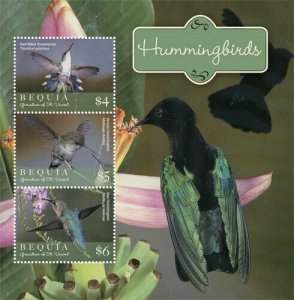 2019/03- BEQUIA GRENADINES - BIRDS HUMMINGBIRDS  3V complet set    MNH ** TXA