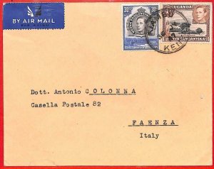 aa3771 - TANGANIKA Kenya UGANDA  - POSTAL HISTORY - COVER  from KIAMBU to ITALY