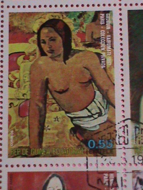 ​GUINEA EQUATORIAL STAMP-1974 WORLD FAMOUS NUDE PAINTING CTO-MNH STAMP SHEET -