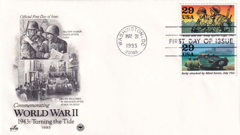 1993, Turning the Tide-WW2-1943, Art Craft/PCS, FDC (E11353)