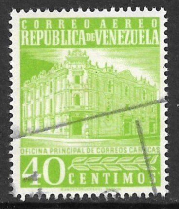VENEZUELA 1958 40c Caracas Post Office Airmail Sc C664 VFU