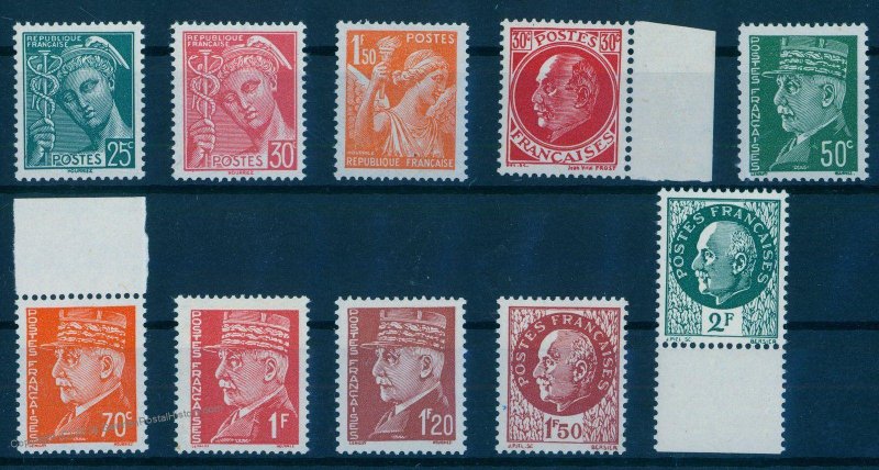 British Propaganda Forgery Mi36-46 MNH France Germany Photo Cert 94666