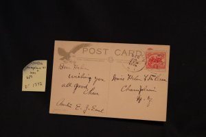 Scott 629 on pc/cover Champlain NY to same (#1372)